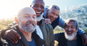 retired friends hiking